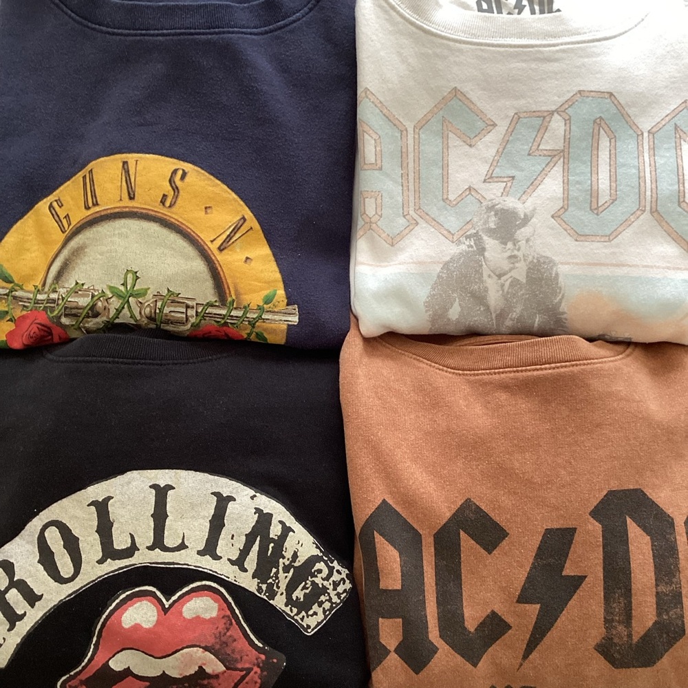 Sweaters AC/DC, Guns N’ Roses,Rolling Stones